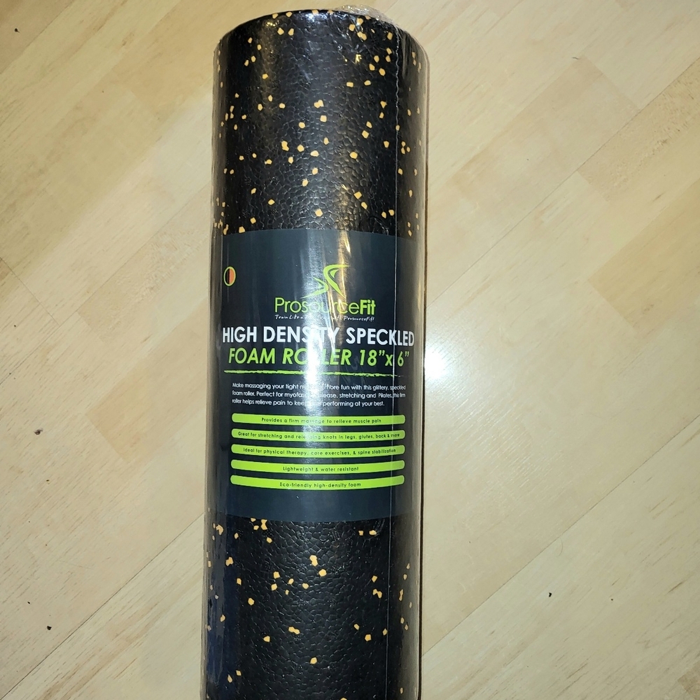 High Density Speckled Foam Roller - Black and Gold